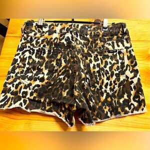 Joe’s leopard print high waisted jean shorts, Size 27
